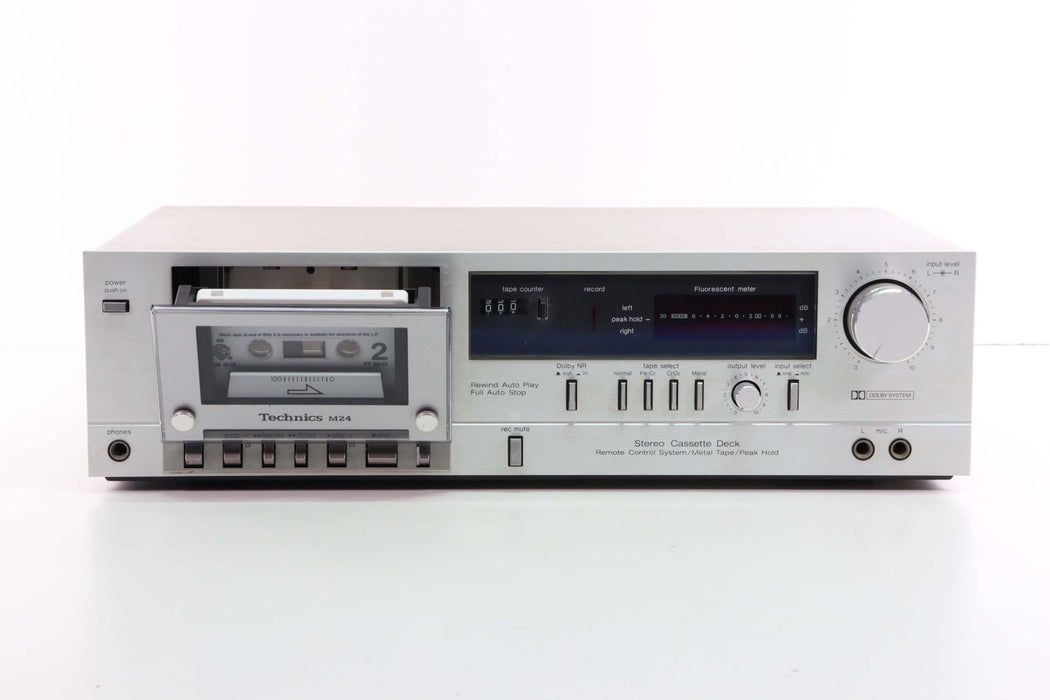 Technics M24 Silver Stereo Cassette Deck (Low Output Level)-Cassette Players & Recorders-SpenCertified-vintage-refurbished-electronics