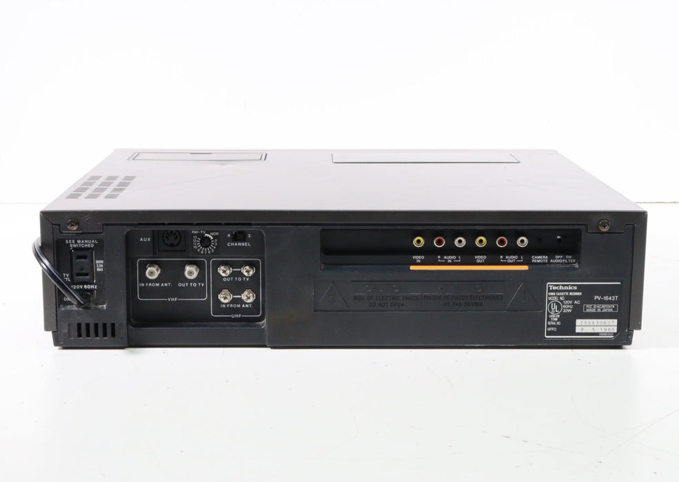 Technics PV-1643T Rare VCR VHS Player Recorder-VCRs-SpenCertified-vintage-refurbished-electronics