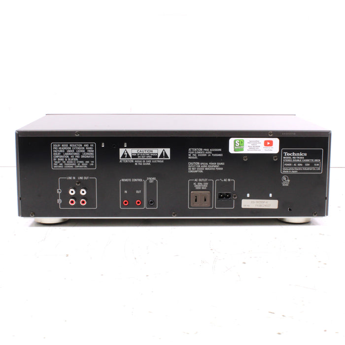 Technics RS-TR355 Stereo Double Cassette Deck Dolby NR (1989-91)-Cassette Players & Recorders-SpenCertified-vintage-refurbished-electronics