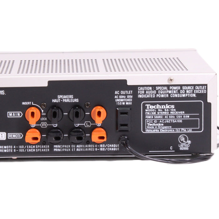 Technics SA-106 Stereo Receiver AM/FM Silver Face with Phono-Audio Receivers-SpenCertified-vintage-refurbished-electronics