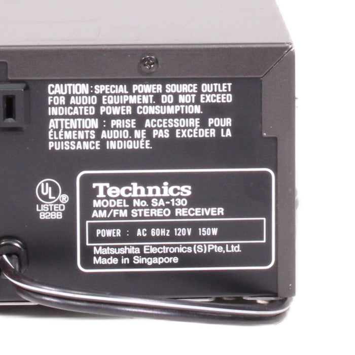 Technics SA-130 Quartz Synthesizer AM/FM Stereo Receiver Phono-Audio & Video Receivers-SpenCertified-vintage-refurbished-electronics