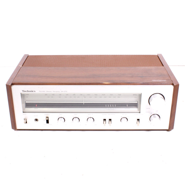 Technics SA-202 Vintage AM FM Stereo Receiver Silver Face Wooden Case (1980-82)-Audio & Video Receivers-SpenCertified-vintage-refurbished-electronics