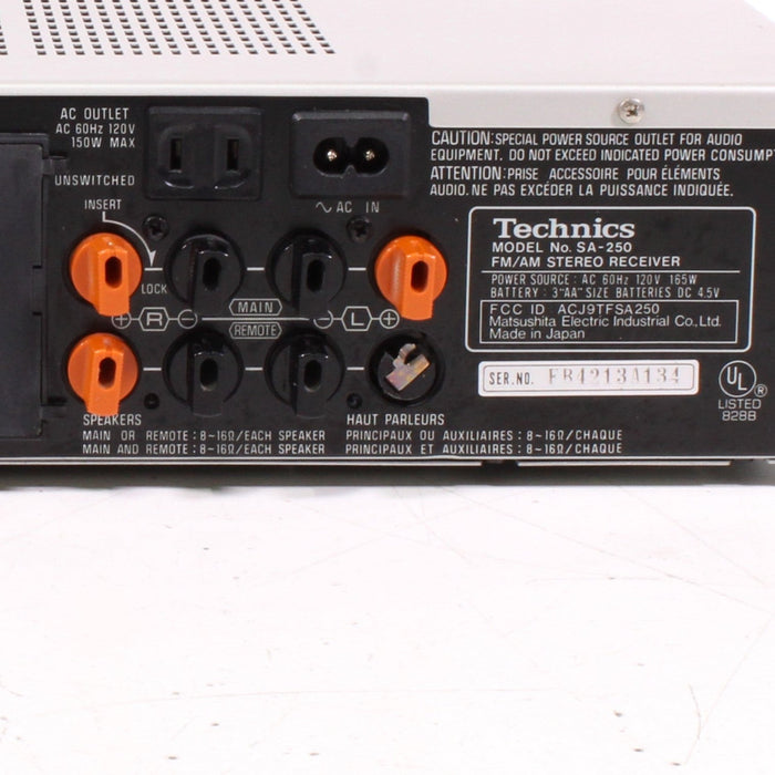 Technics SA-250 AM/FM Stereo Receiver with Phono (1984-86)-Audio & Video Receivers-SpenCertified-vintage-refurbished-electronics