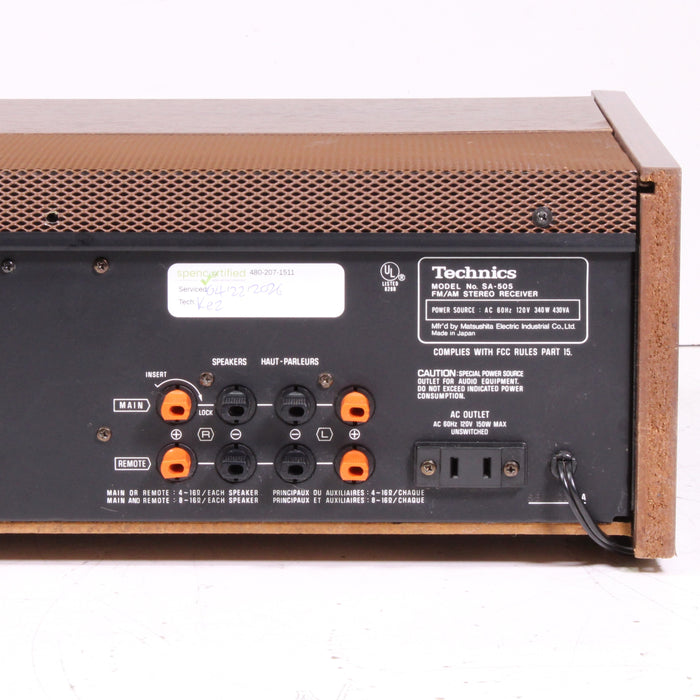 Technics SA-505 Stereo Receiver AM/FM Silver Face Phono (AS-IS)-Audio & Video Receivers-SpenCertified-vintage-refurbished-electronics