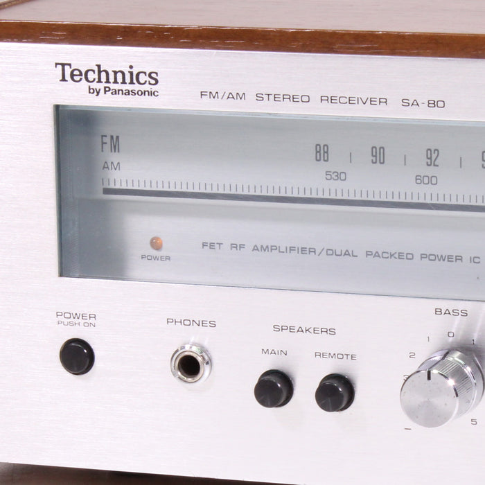 Technics SA-80 AM/FM Stereo Receiver Silver Face with Phono-Audio & Video Receivers-SpenCertified-vintage-refurbished-electronics
