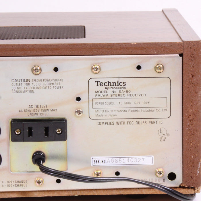 Technics SA-80 AM/FM Stereo Receiver Silver Face with Phono-Audio & Video Receivers-SpenCertified-vintage-refurbished-electronics
