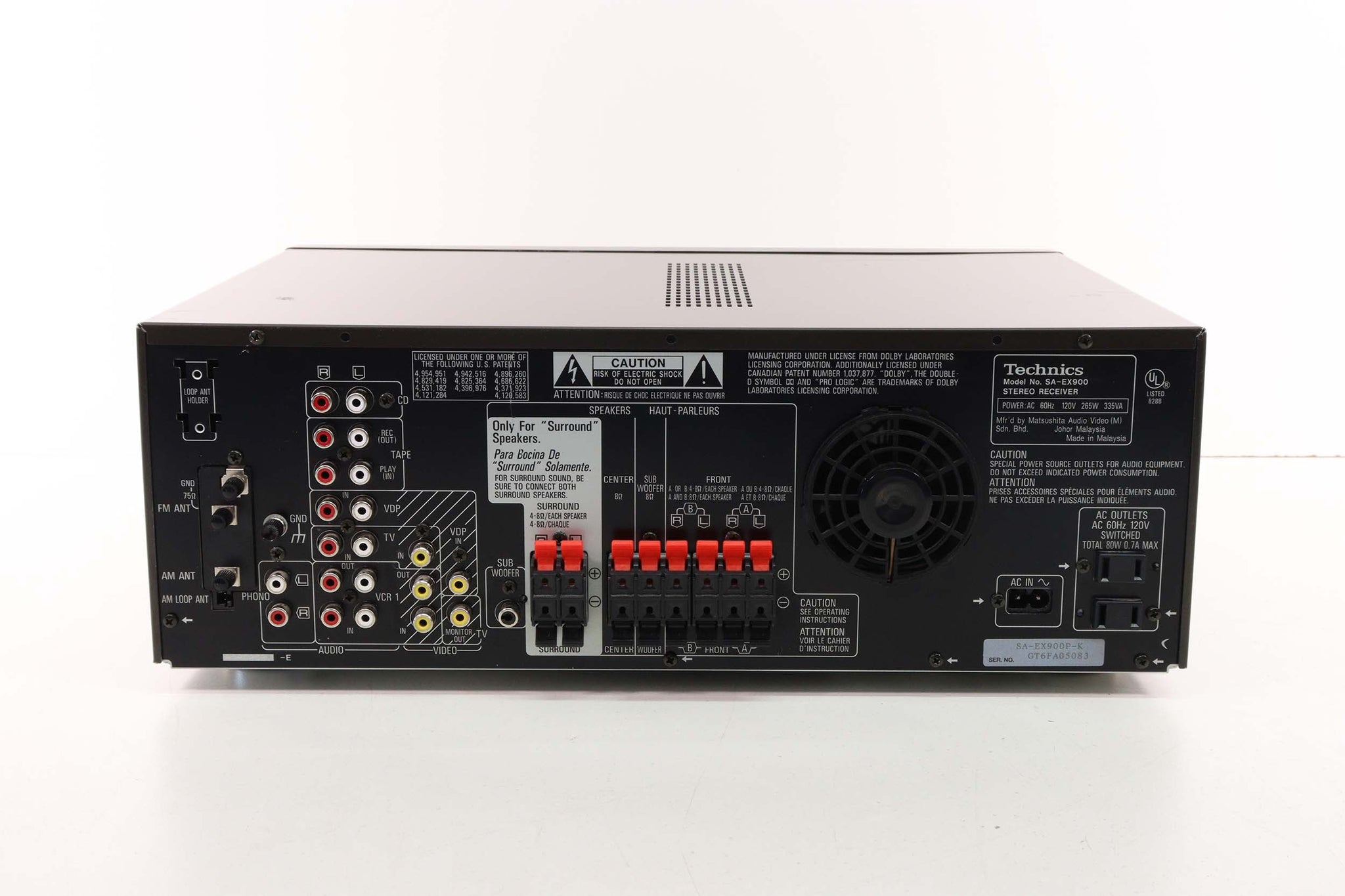 Technics SA-EX900 AV Control Stereo Receiver with Digital AM / FM Tune