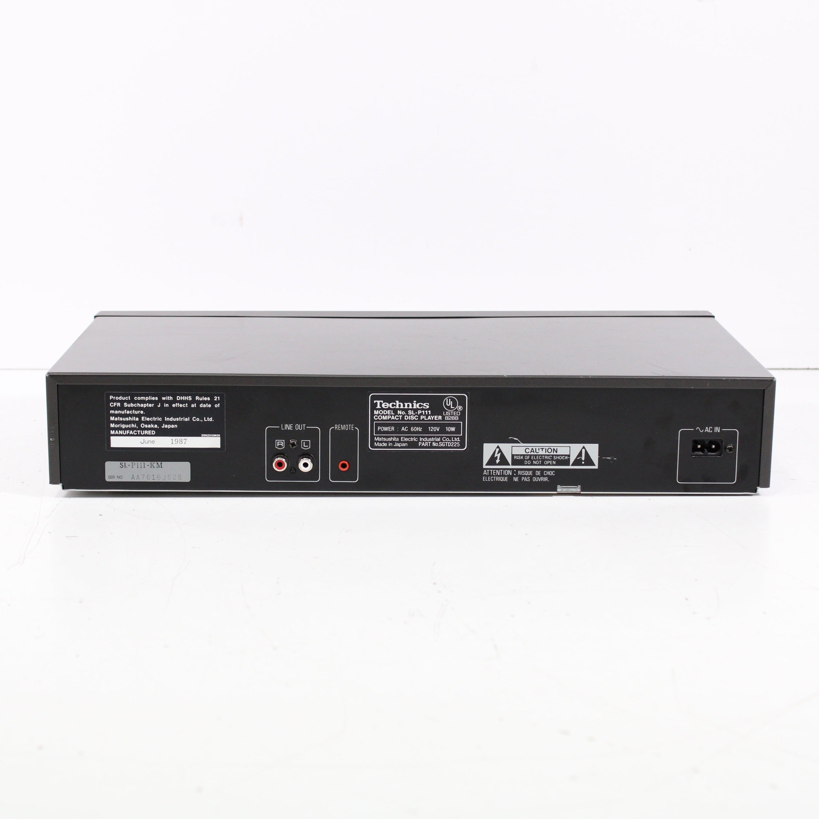 Technics SL-P111 Single Compact Disc CD Player High-Quality (1987 ...