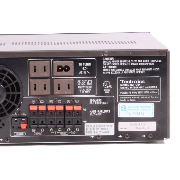Technics SU-G91 Stereo Integrated Amplifier 130 Watts Per Channel 8 Ohms Phono-Electronics-SpenCertified-vintage-refurbished-electronics