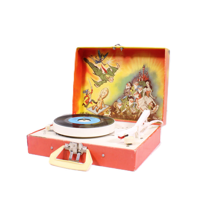 Tele-Tone 74740 Kids Peter Pan Portable Record Player 33/45 RPM with Box & 3 Records-Turntables & Record Players-SpenCertified-vintage-refurbished-electronics