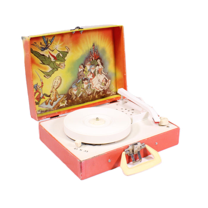 Tele-Tone 74740 Kids Peter Pan Portable Record Player 33/45 RPM with Box & 3 Records-Turntables & Record Players-SpenCertified-vintage-refurbished-electronics