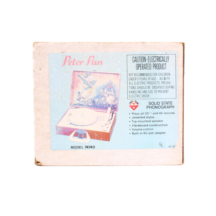 Tele-Tone 74740 Kids Peter Pan Portable Record Player 33/45 RPM with Box & 3 Records-Turntables & Record Players-SpenCertified-vintage-refurbished-electronics