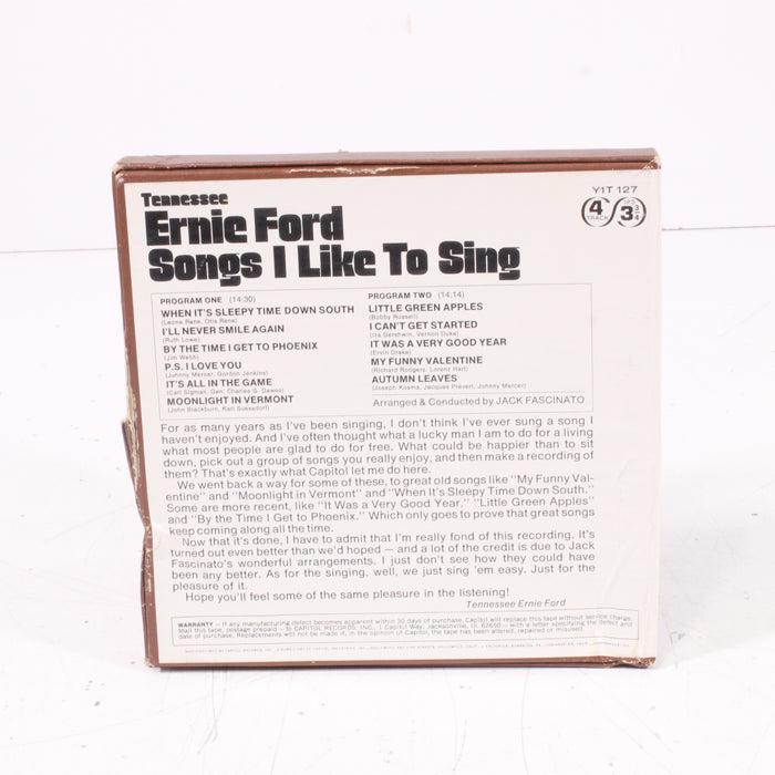 Tennessee Ernie Ford – Songs I Like to Sing Reel to Reel Tape 7" 1/4" 7½ IPS Capitol Records-Reel-to-Reel Tape-SpenCertified-vintage-refurbished-electronics