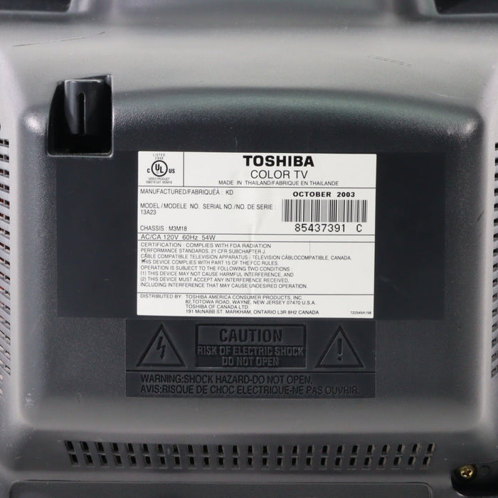 Toshiba 13A23 13" CRT Gaming Television Color TV-Televisions-SpenCertified-vintage-refurbished-electronics