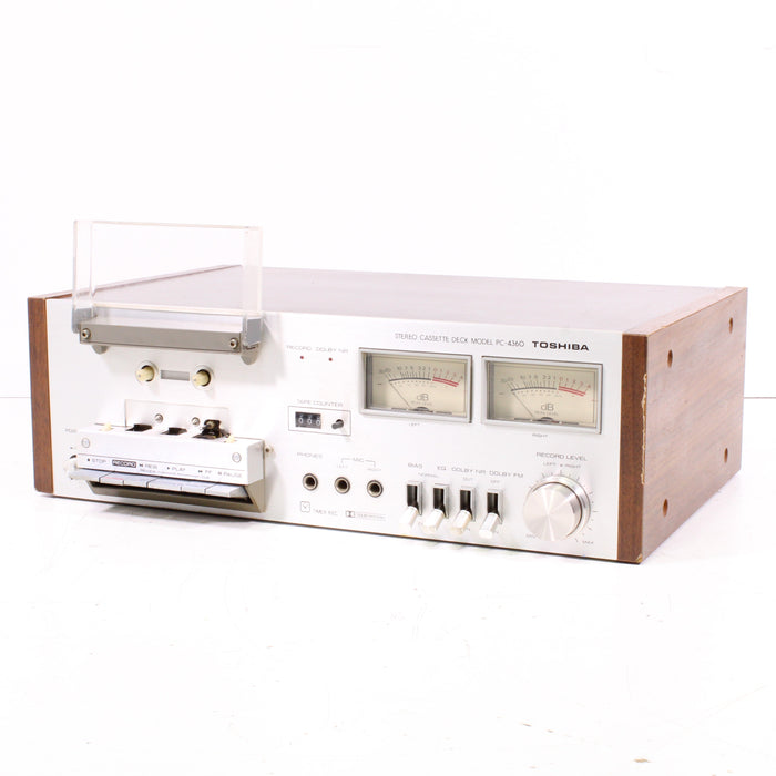 Toshiba PC-4360 Vintage Stereo Cassette Deck Silver Face Wood Case-Cassette Players & Recorders-SpenCertified-vintage-refurbished-electronics