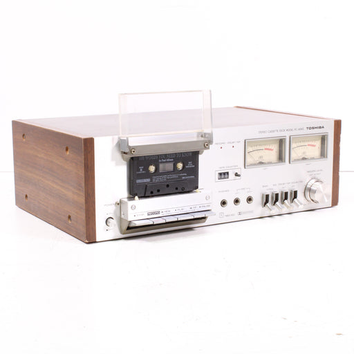 Toshiba PC-4360 Vintage Stereo Cassette Deck Silver Face Wood Case-Cassette Players & Recorders-SpenCertified-vintage-refurbished-electronics