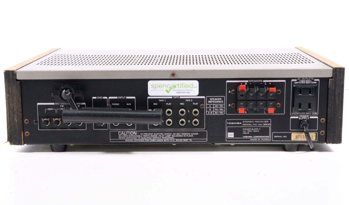 Toshiba SA-3500 Vintage Stereo Receiver-Audio & Video Receivers-SpenCertified-vintage-refurbished-electronics