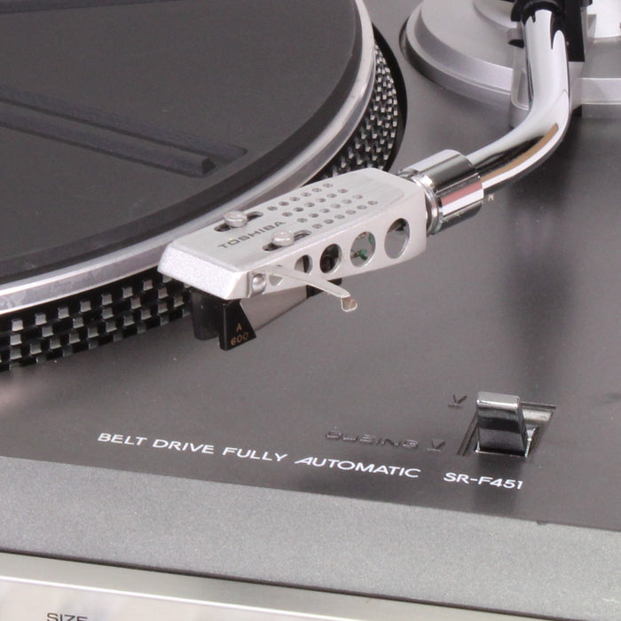 Toshiba SR-F451 Fully Automatic Belt-Drive Turntable S-Shaped Tonearm (AS-IS??)-Turntables & Record Players-SpenCertified-vintage-refurbished-electronics