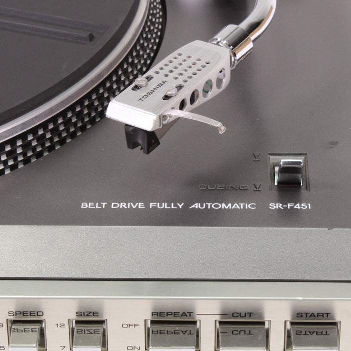 Toshiba SR-F451 Fully Automatic Belt-Drive Turntable S-Shaped Tonearm (AS-IS??)-Turntables & Record Players-SpenCertified-vintage-refurbished-electronics
