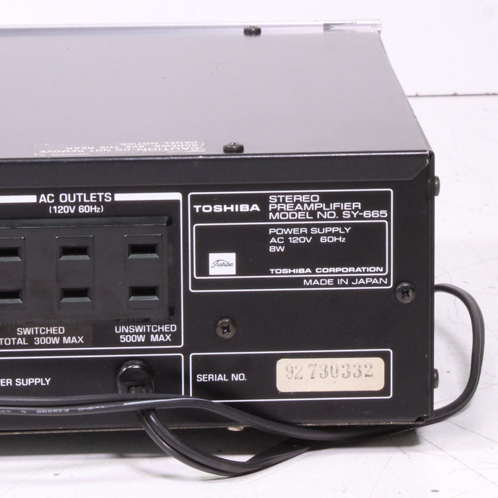 Toshiba SY-665 Vintage Stereo Preamplifier Silver Face w/ Phono (1979)-Phono Preamps-SpenCertified-vintage-refurbished-electronics