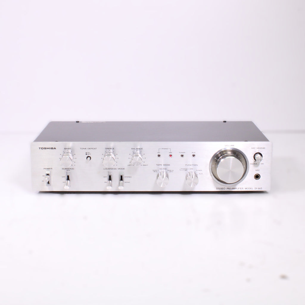 Toshiba SY-665 Vintage Stereo Preamplifier Silver Face w/ Phono