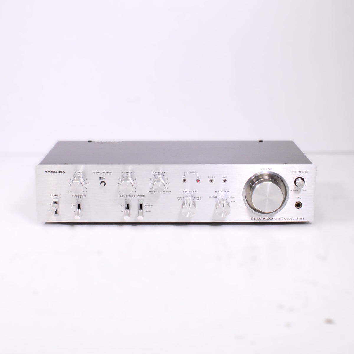 Toshiba SY-665 Vintage Stereo Preamplifier Silver Face w/ Phono