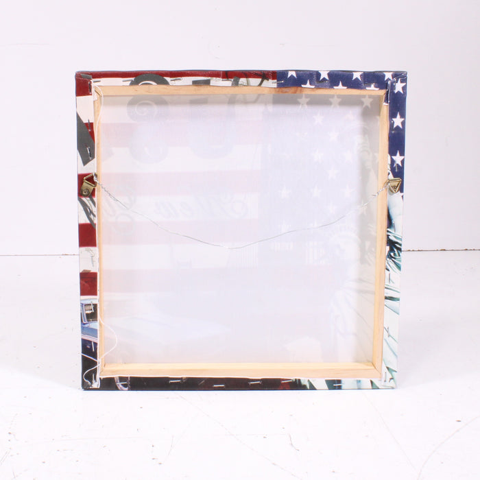 USA Patriotic Wall Art Statue of Liberty & American Flag Canvas Print-Painting-SpenCertified-vintage-refurbished-electronics