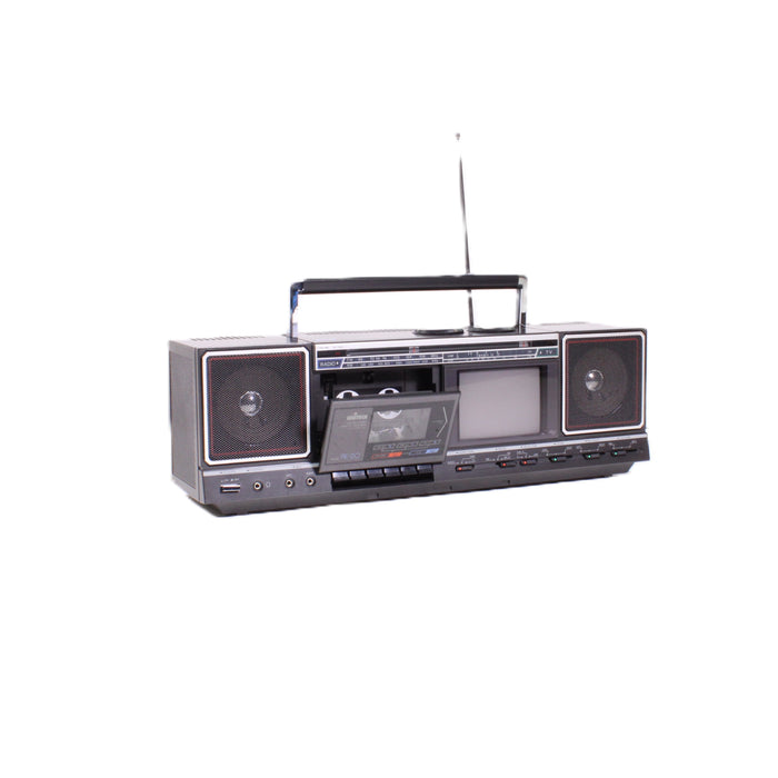 Unitech PE-20 Portable AM/FM Radio Cassette Player Recorder Boombox Stereo (1986)-Cassette Players & Recorders-SpenCertified-vintage-refurbished-electronics