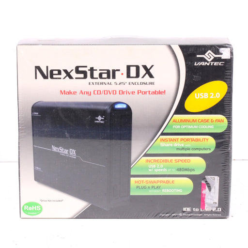 Vantec NexStar DX NST-530U2 5.25" IDE to USB 2.0 External Optical Drive Enclosure [BRAND NEW]-Hard Drive Enclosures & Mounts-SpenCertified-vintage-refurbished-electronics