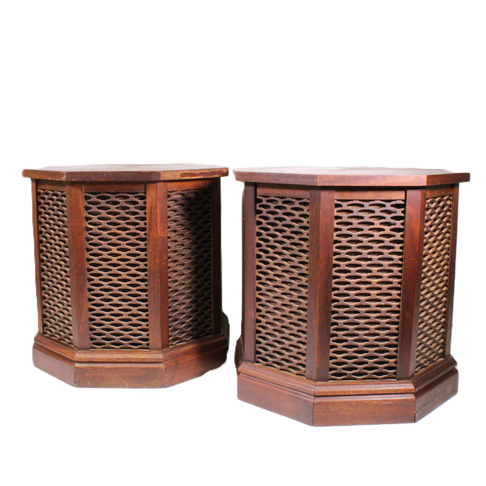 Vintage 3-Way Floor Speaker Pair Wood Cabinet L.C. Crossover Presence Controls-Speakers-SpenCertified-vintage-refurbished-electronics