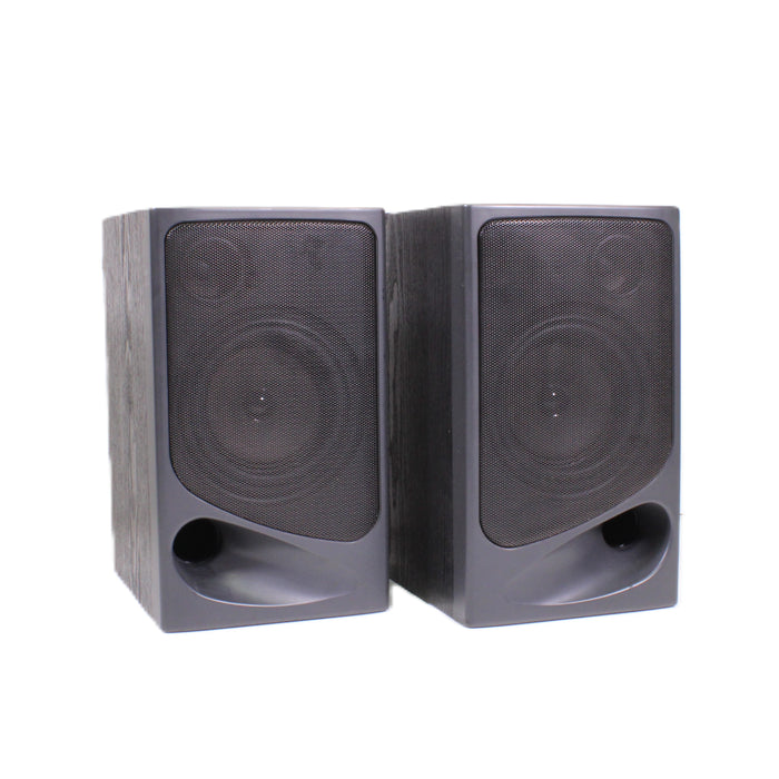 Vintage 4-Ohm Bass Reflex Bookshelf Speaker Pair Black Woodgrain-Speakers-SpenCertified-vintage-refurbished-electronics