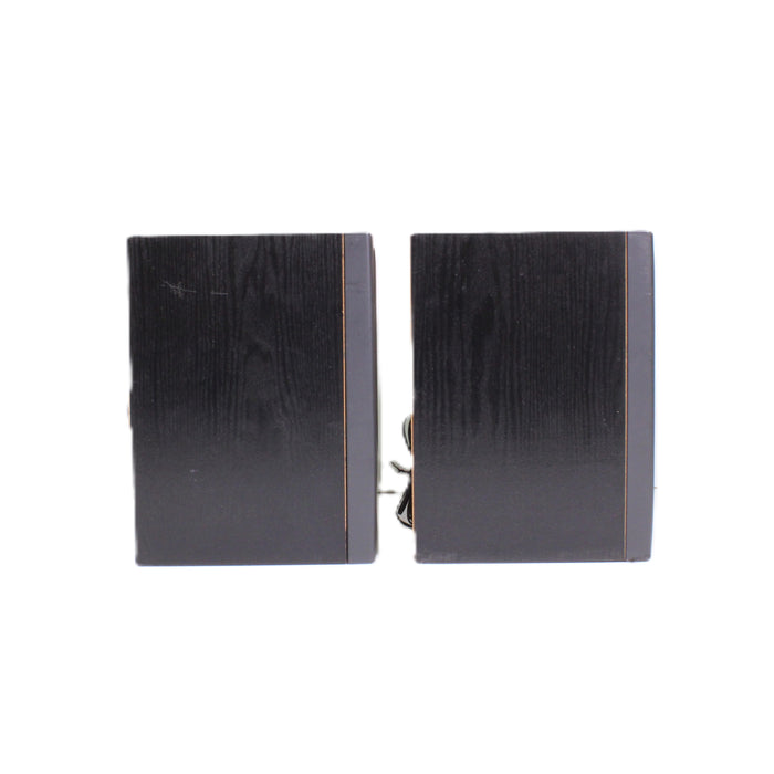 Vintage 4-Ohm Bass Reflex Bookshelf Speaker Pair Black Woodgrain-Speakers-SpenCertified-vintage-refurbished-electronics