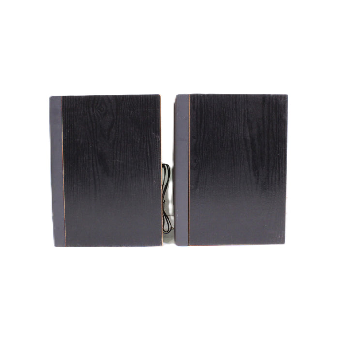 Vintage 4-Ohm Bass Reflex Bookshelf Speaker Pair Black Woodgrain-Speakers-SpenCertified-vintage-refurbished-electronics