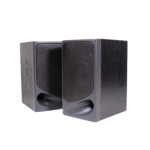 Vintage 4-Ohm Bass Reflex Bookshelf Speaker Pair Black Woodgrain-Speakers-SpenCertified-vintage-refurbished-electronics
