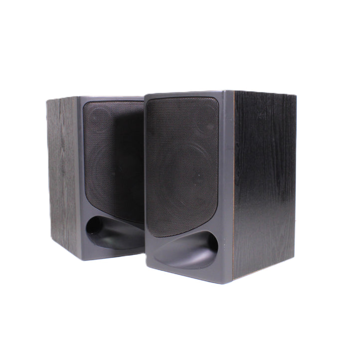 Vintage 4-Ohm Bass Reflex Bookshelf Speaker Pair Black Woodgrain-Speakers-SpenCertified-vintage-refurbished-electronics