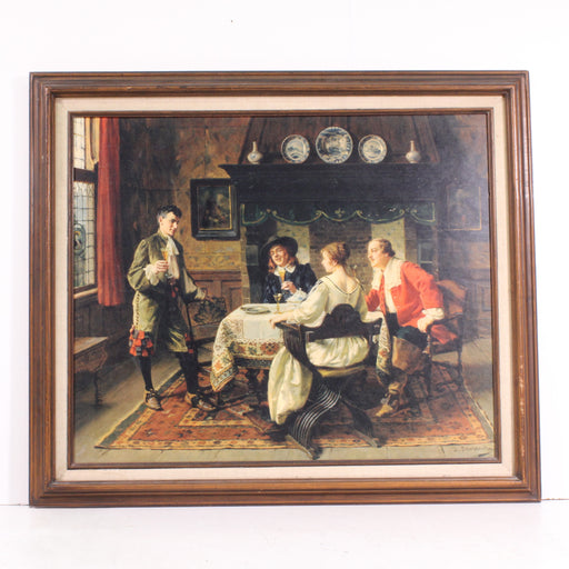 Vintage A. Barkley “The Card Game” Framed Art Print Artex Picture Corp.-Painting-SpenCertified-vintage-refurbished-electronics