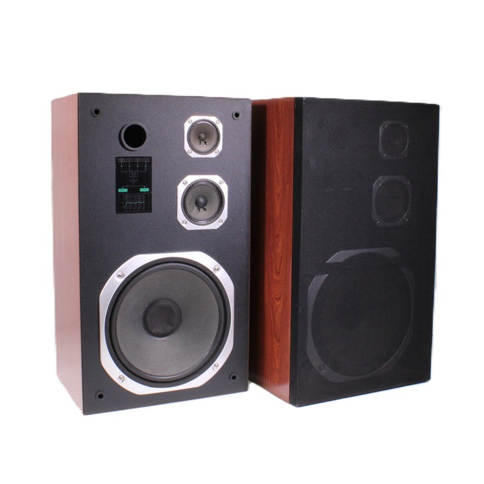 Vintage Three-Way Bass Reflex Floor Stereo Speaker Pair Walnut Finish-Speakers-SpenCertified-vintage-refurbished-electronics