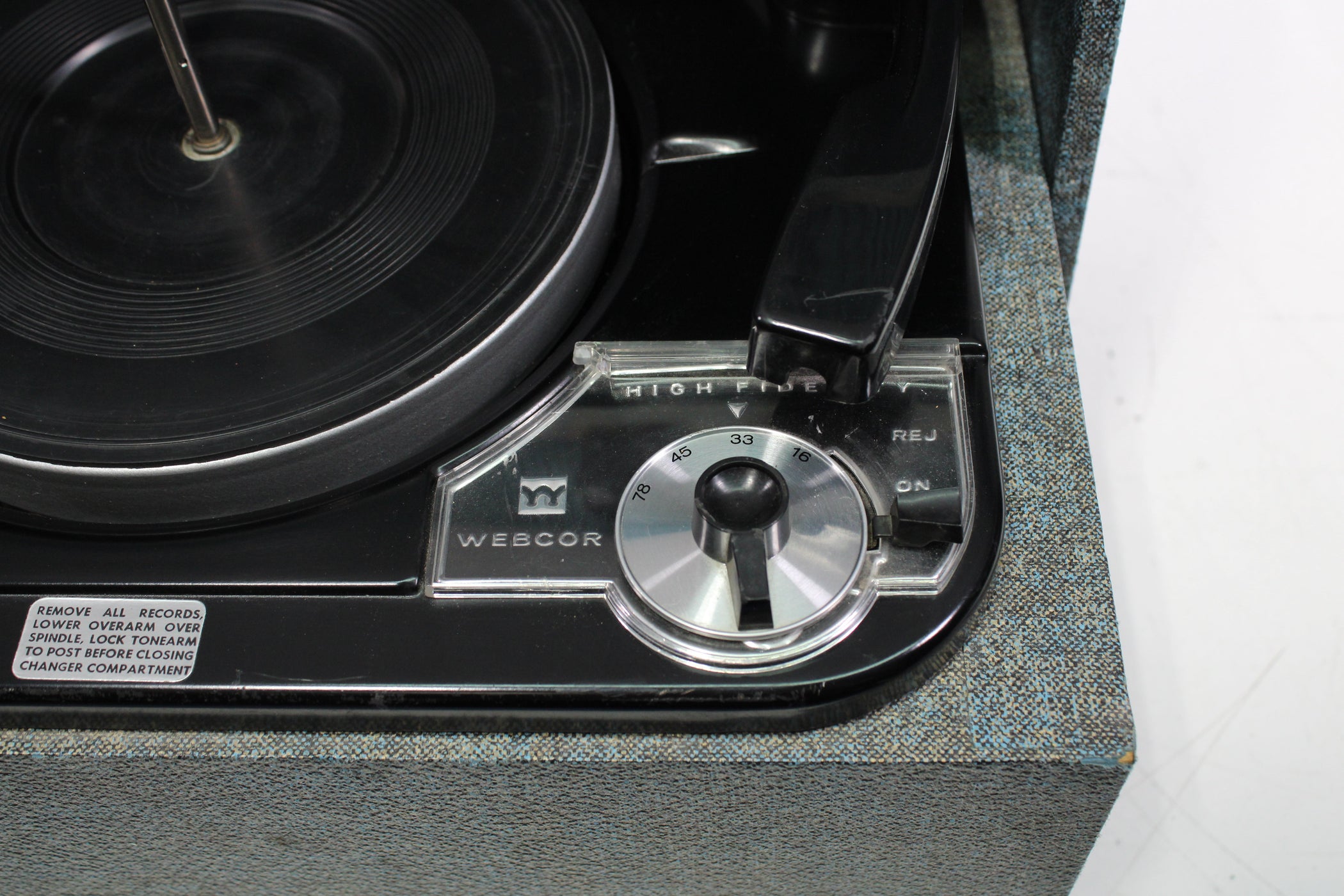 Webcor BP1452-1 Portable 4-Speed Record Player System Built-In Speaker ...