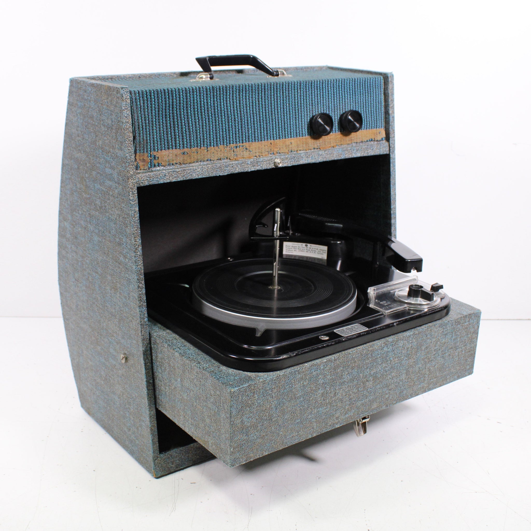 Webcor BP1452-1 Portable 4-Speed Record Player System Built-In Speaker