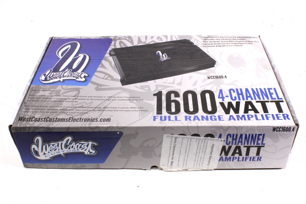 West Coast Customs WCC1600.4 1600W 4-Channel Full Range Car Amplifier-Speaker Accessories-SpenCertified-vintage-refurbished-electronics