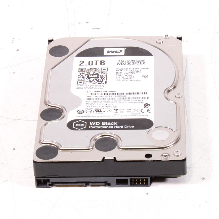 Western Digital WD2003FZEX-00SRLA0 2TB 7200RPM SATA 6.0 Gbps 3.5 64MB Cache Black Hard Drive-Computer Components-SpenCertified-vintage-refurbished-electronics