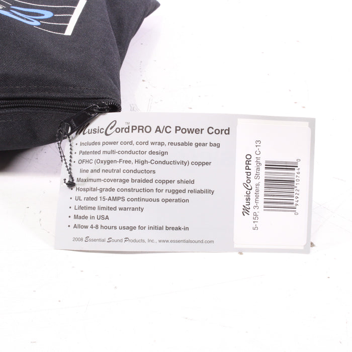 Essential Sound Products Music Cord Pro A/C Power Cords Audiophile Grade w/ Storage Bag-Power Supply-SpenCertified-vintage-refurbished-electronics