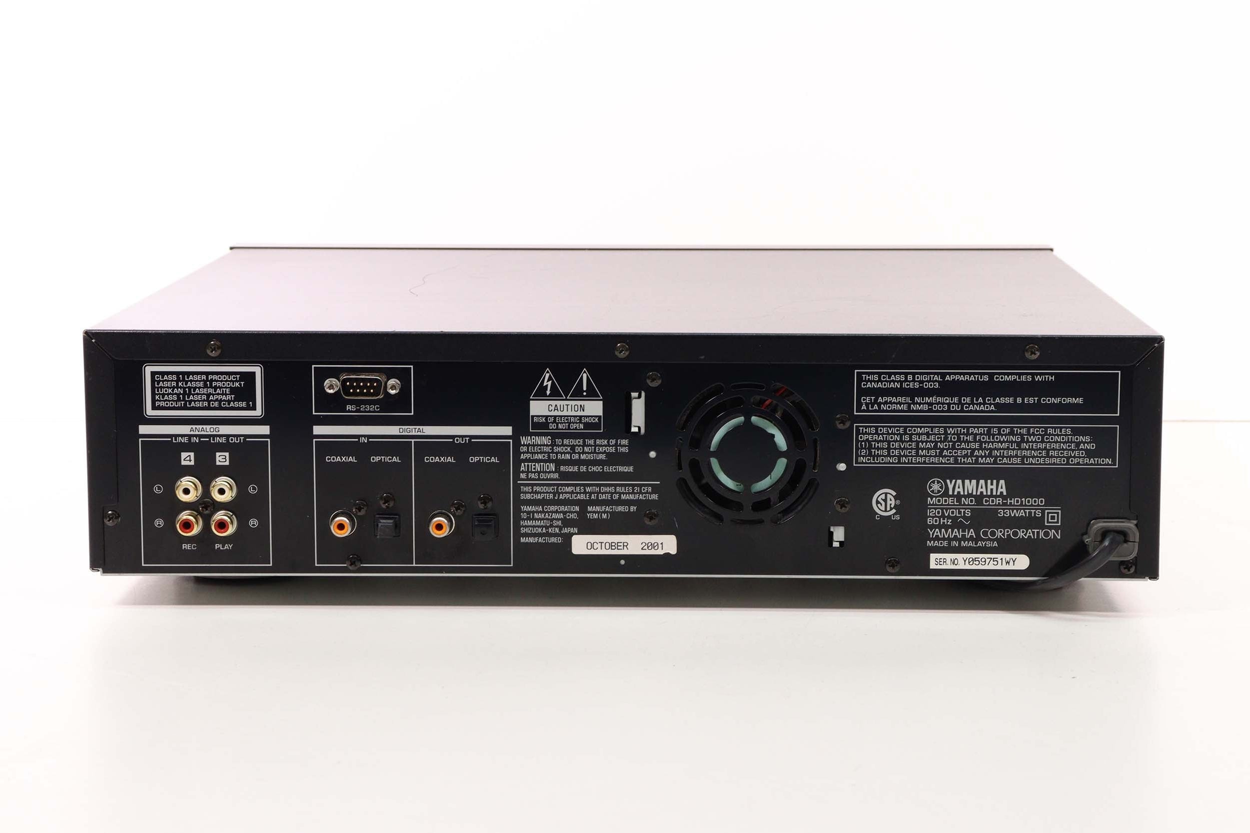 YAMAHA CDR-HD1000 Natural Sound HDD/CD Recorder (With Remote ...