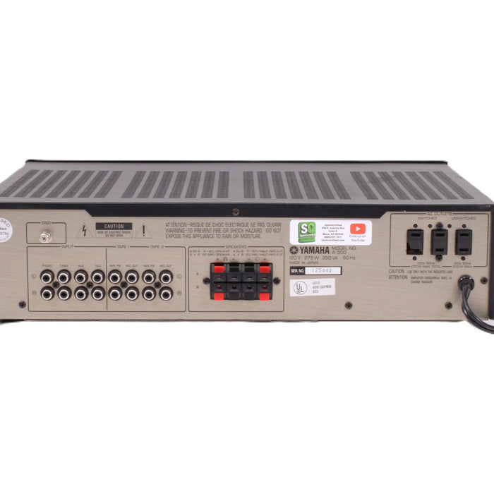 Yamaha A-500 Natural Sound Stereo Integrated Amplifier 70WPC MM/MC Phono (AS-IS??)-Audio & Video Receivers-SpenCertified-vintage-refurbished-electronics