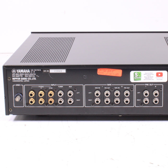 Yamaha C-4 Natural Sound Stereo Control Amplifier Dual Phono MC/MM (1979-81)-Audio Amplifiers-SpenCertified-vintage-refurbished-electronics
