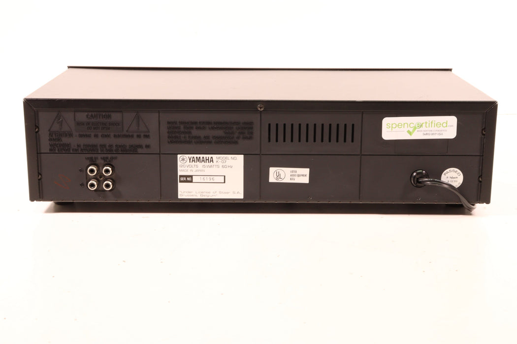 Yamaha K-07 Natural Sound Cassette Deck-Cassette Players & Recorders-SpenCertified-vintage-refurbished-electronics