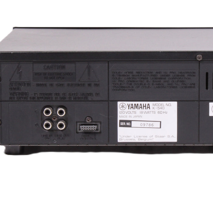 Yamaha K-540 Stereo Cassette Deck Dolby B/C HX Pro Auto Tape Selector-Cassette Players & Recorders-SpenCertified-vintage-refurbished-electronics