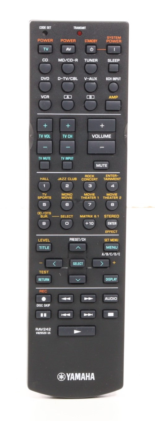 Yamaha RAV242 Remote Control for Audio Video Receiver RX-V430 and More-Remote Controls-SpenCertified-vintage-refurbished-electronics
