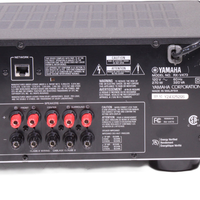 Yamaha RX-V473 5.1 Channel AV Home Theater Receiver with 3D-ready and HDMI switching-Audio Receivers-SpenCertified-vintage-refurbished-electronics