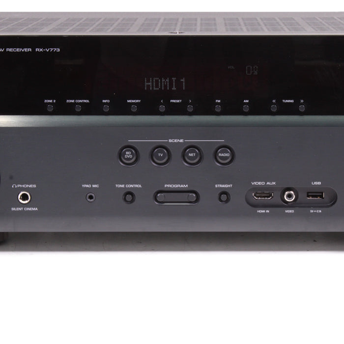 Yamaha RX-V773 Home theater receiver with 3D-ready HDMI switching and Apple AirPlay® (NO REMOTE)-Audio & Video Receivers-SpenCertified-vintage-refurbished-electronics